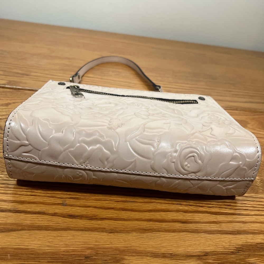 Patricia Nash Shoulder Bag Champagne Floral Leather Chain Strap - Picture 3 of 16